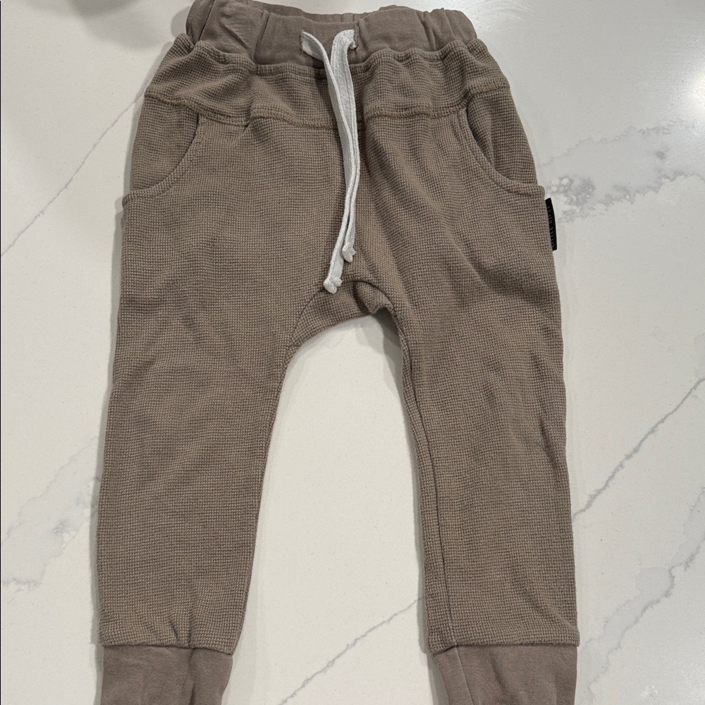 Little Bipsy Kids Tan waffle Jogger Pants